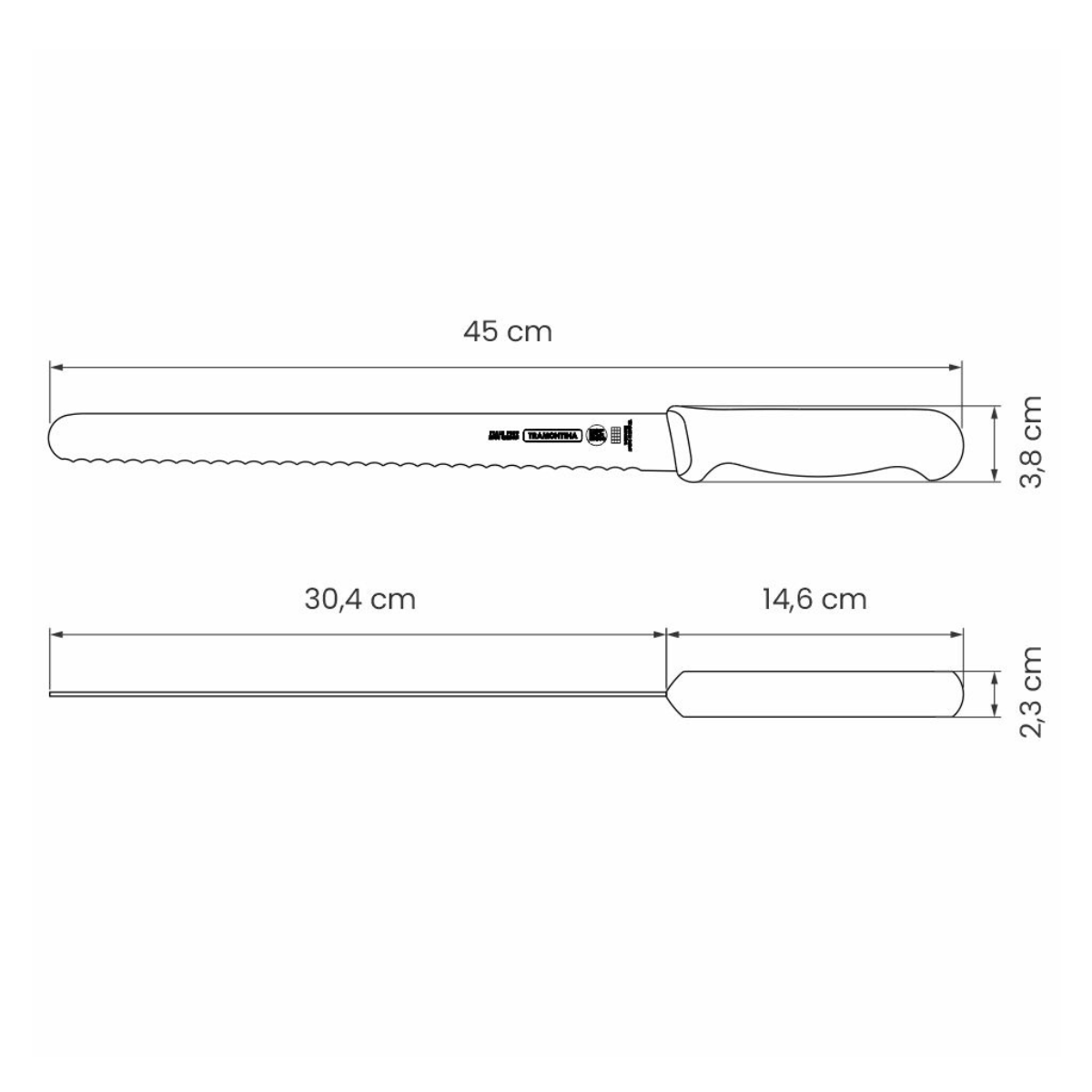 Tramontina Professional Bread Knife, Serrated/Stainless Steel