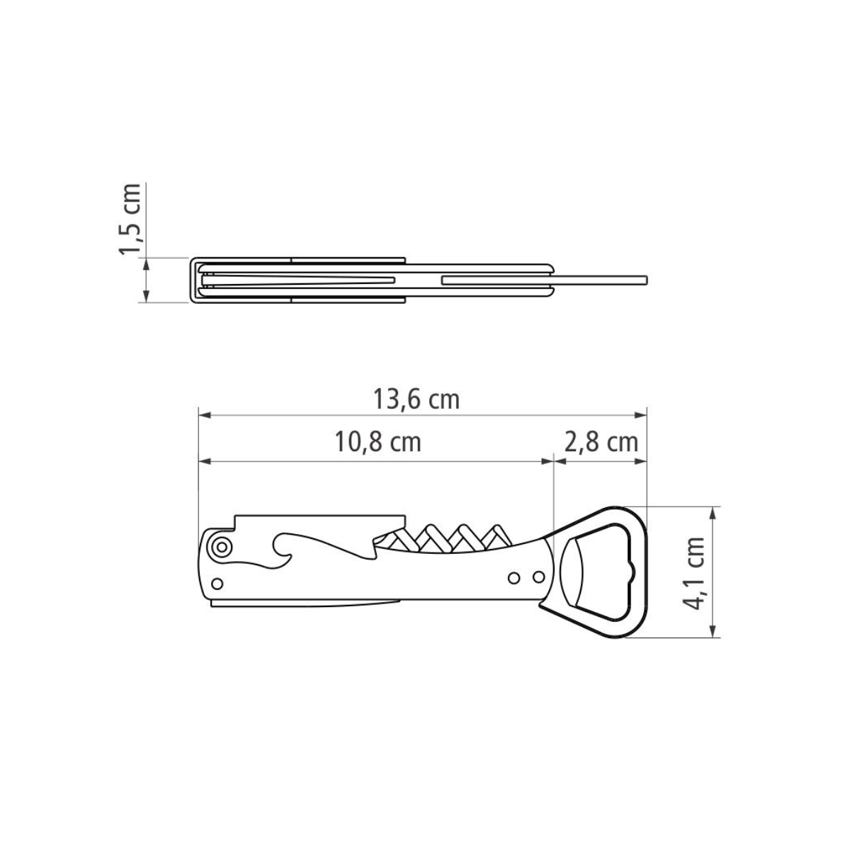 Tramontina Harmoniza Opener with Corkscrew and Pocket Knife