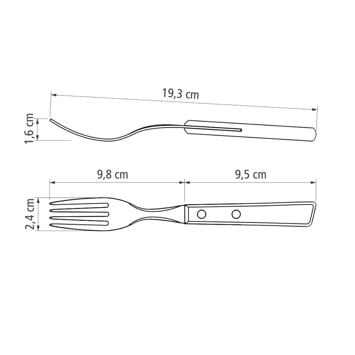 Tramontina Tradicional Table Forks, 3 Pcs, Stainless Steel