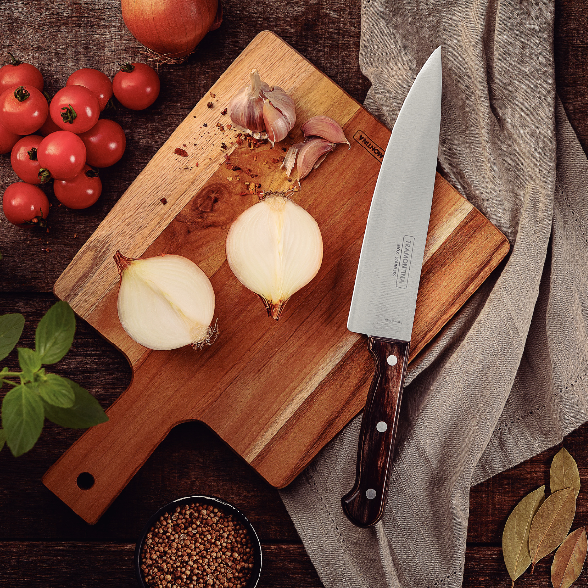 Tramontina Polywood 8" Chef Knife, Stainless Steel