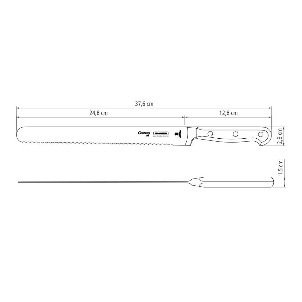 Tramontina Century Bread Knife, Stainless Steel