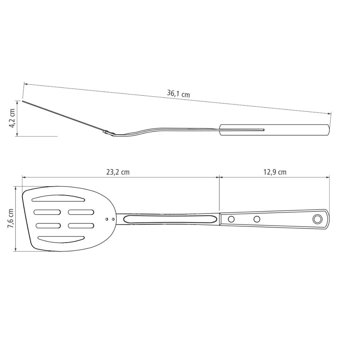 Tramontina Polywood Spatula, Stainless Steel