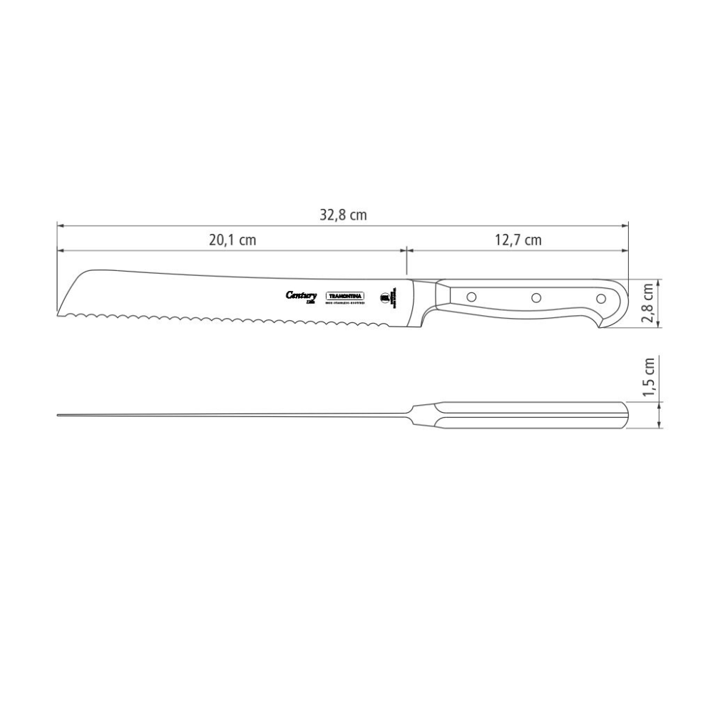 Tramontina Century Bread Knife, Stainless Steel