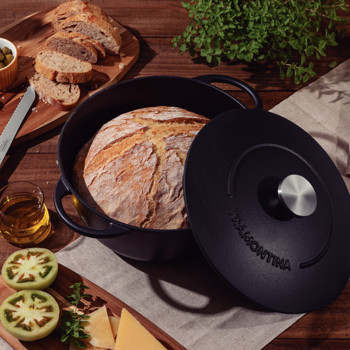 Tramontina Trento 28cm Iron Casserole With Lid, Enameled Cast Iron, Induction