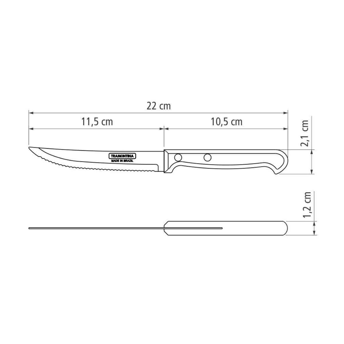 Tramontina Ultracorte 5" Steak Knife, Stainless Steel