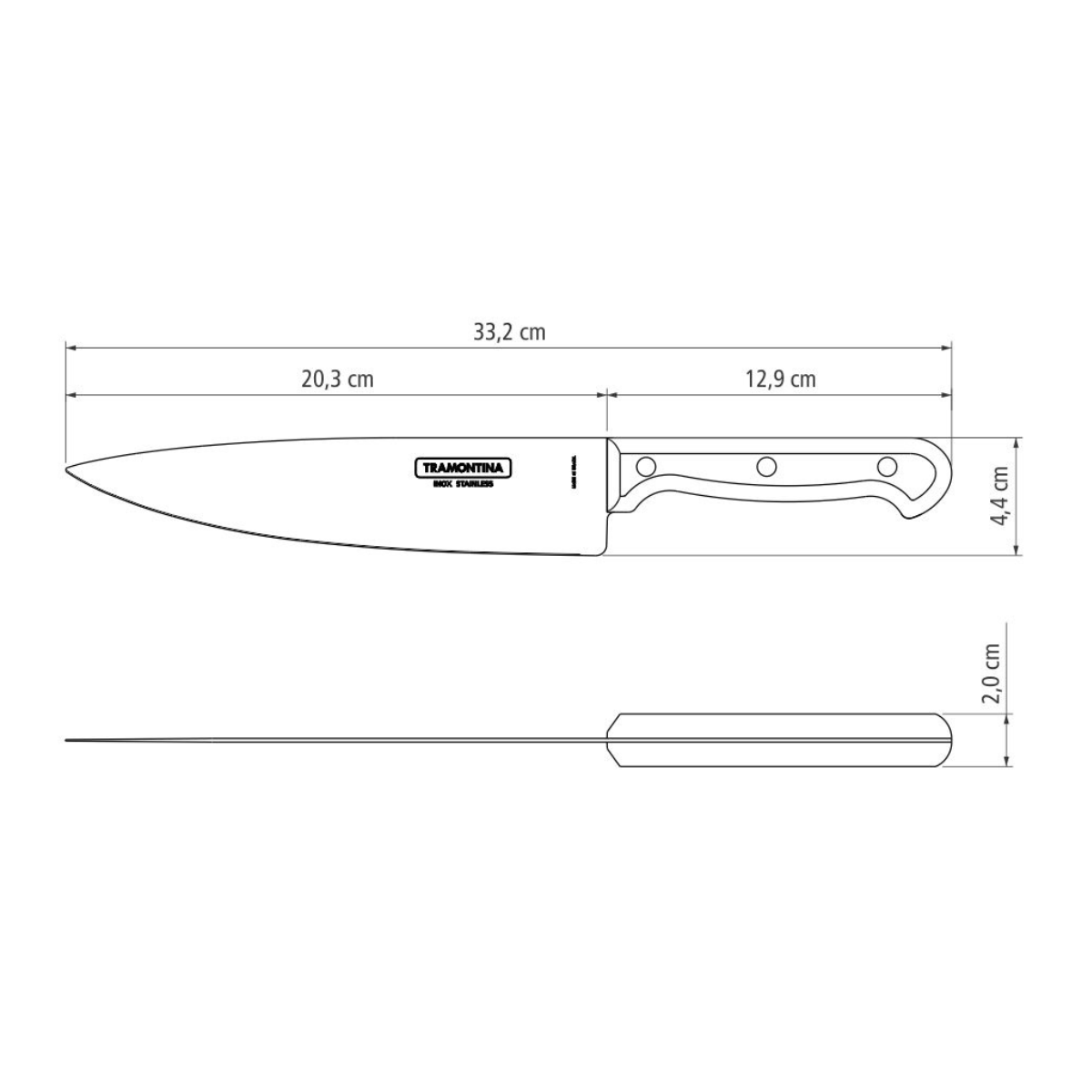 Tramontina Ultracorte 8" Chef Knife, Stainless Steel
