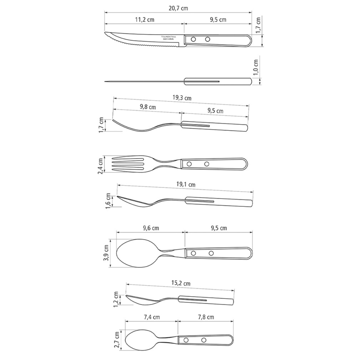 Tramontina Dynamic Cutlery Set, 16 Pcs, Stainless Steel