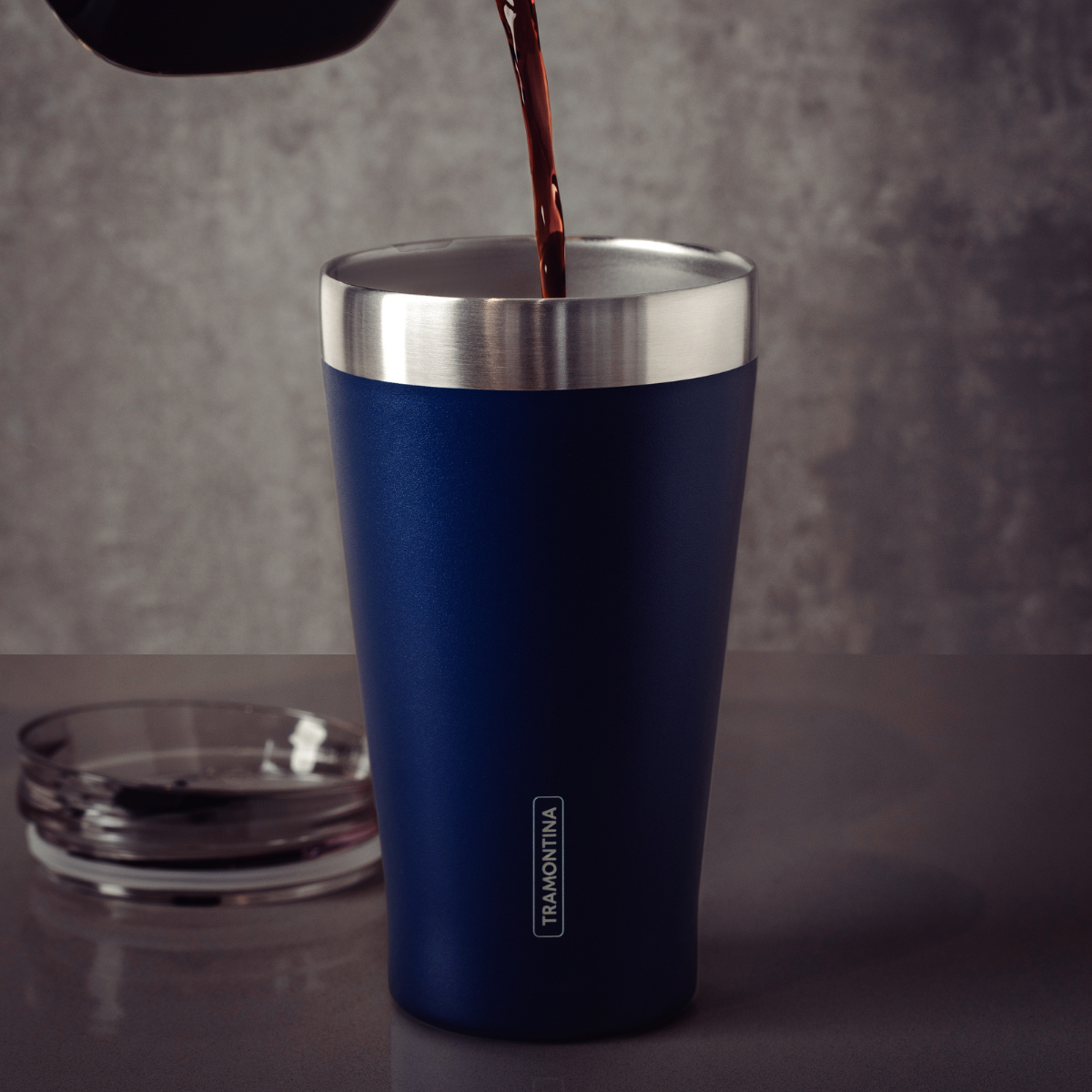 Tramontina Exata 550ml Tumbler With Lid, Stainless Steel