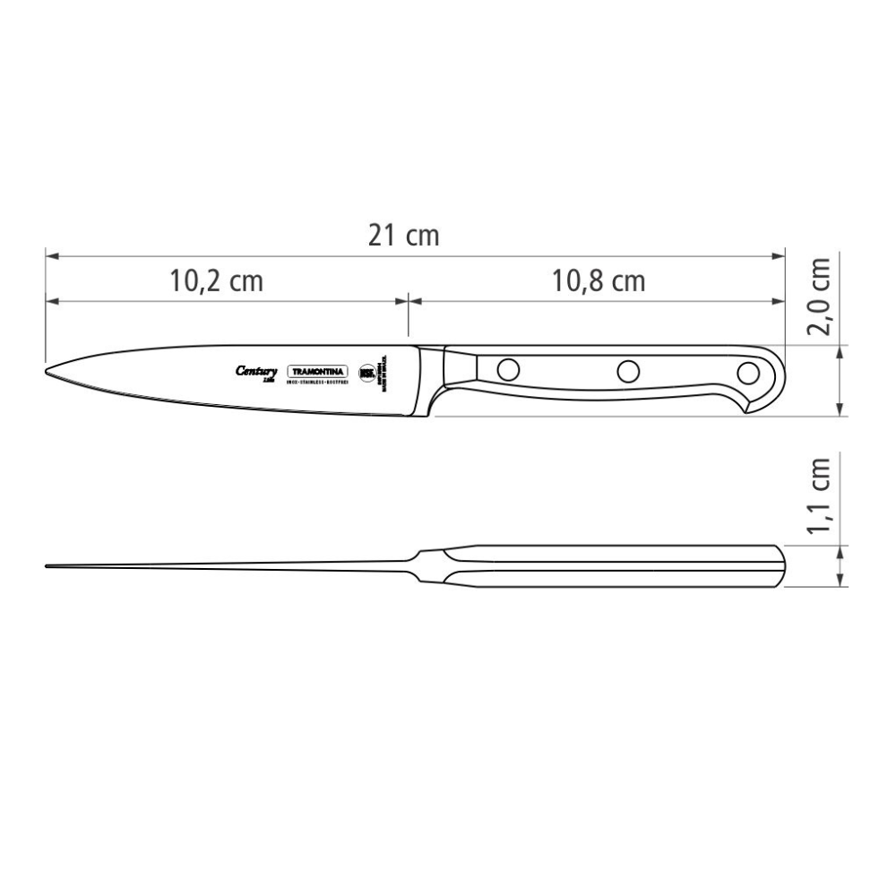 Tramontina Century 4" Vegetable and Fruit Knife, Stainless Steel