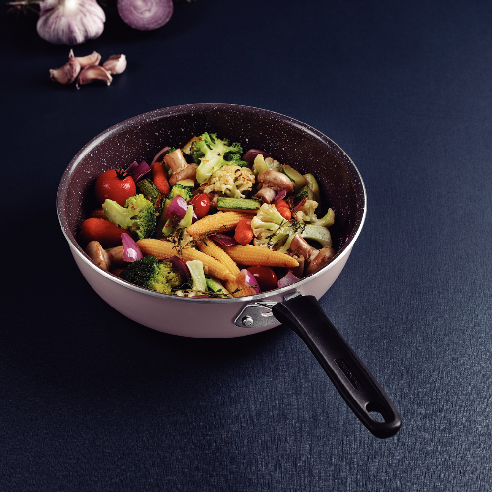 Tramontina Tunis 24cm Deep Frying Pan, Ceramic, Non-stick, Induction