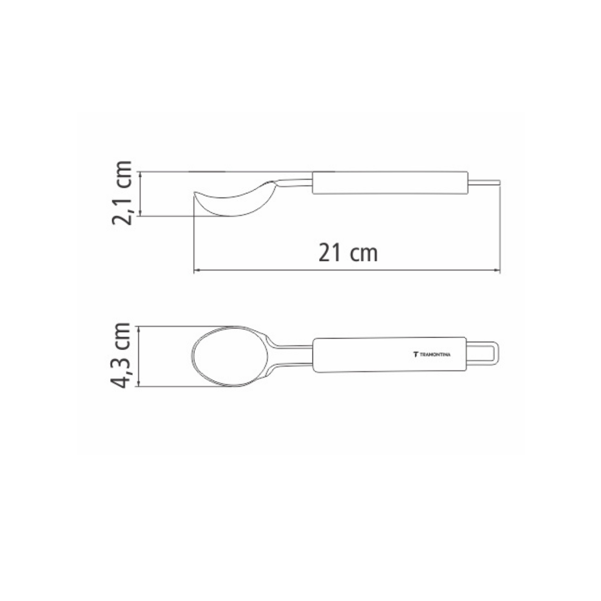 Tramontina Marffim Ice Cream Scoop, Stainless Steel