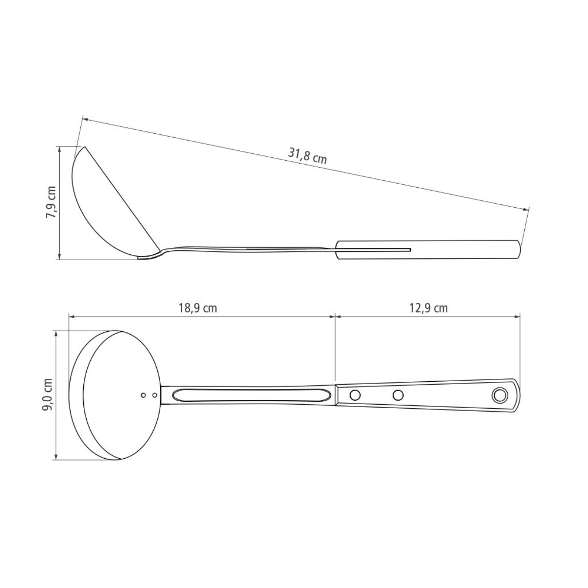 Tramontina Polywood Ladle, Stainless Steel