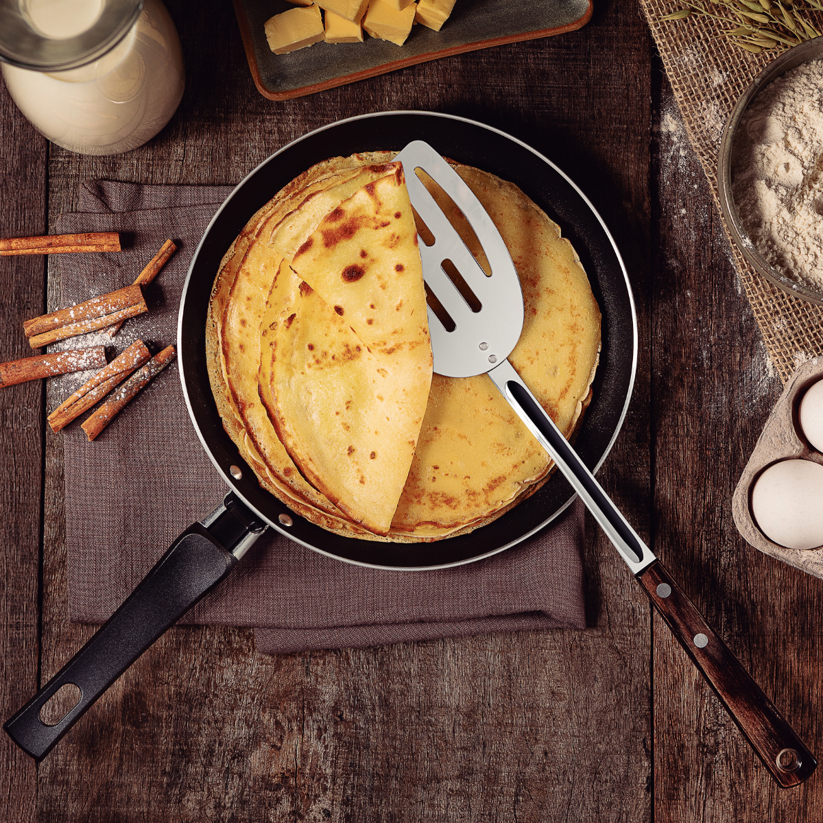 Tramontina Polywood Spatula, Stainless Steel