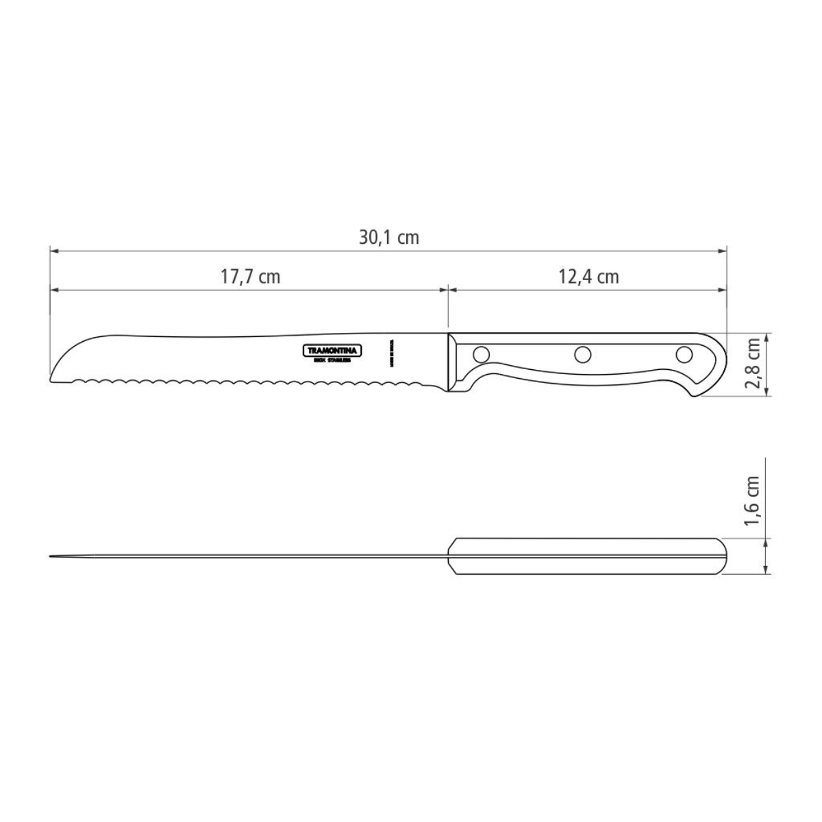 Tramontina Ultracorte 7" Bread Knife, Stainless Steel