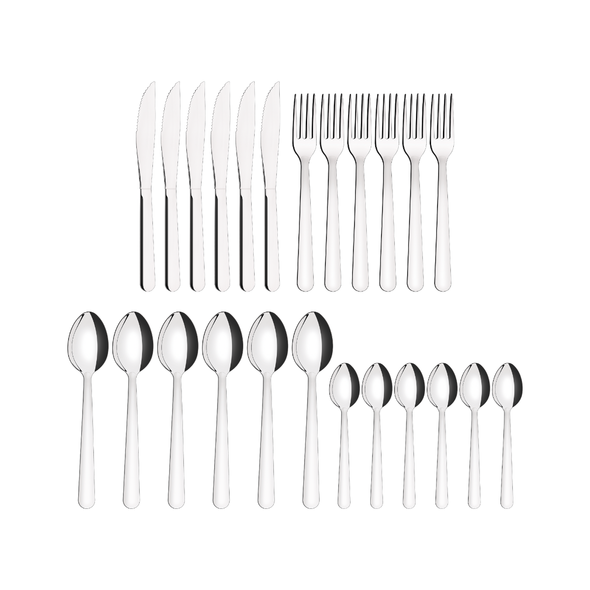 Tramontina Malibu Flatware Set, 24 Pcs, Stainless Steel