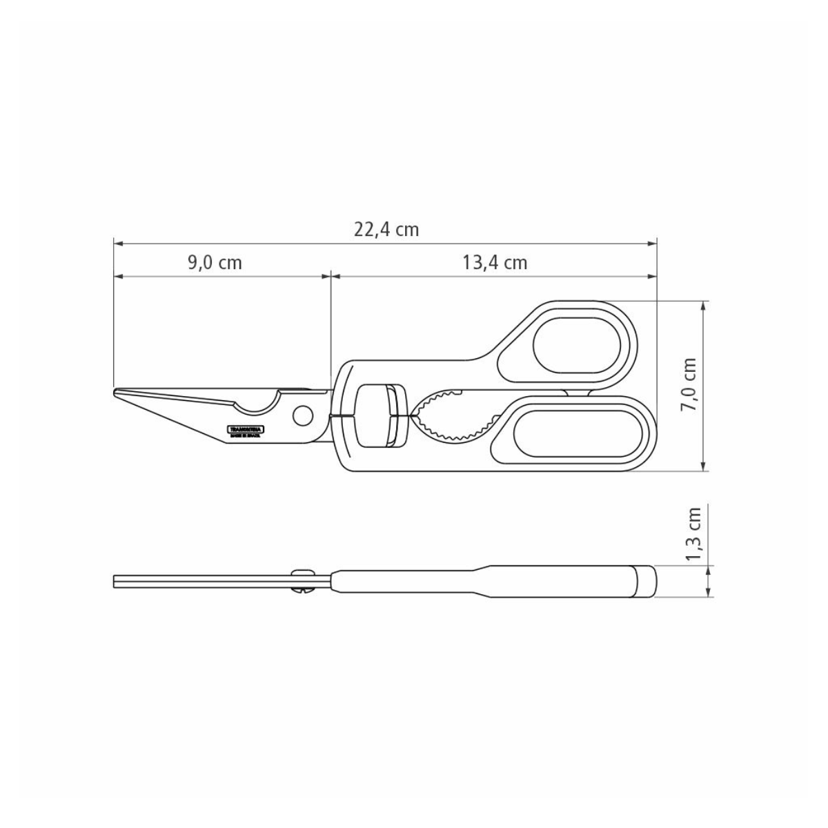 Tramontina Supercort 9" Kitchen Scissors, Stainless Steel