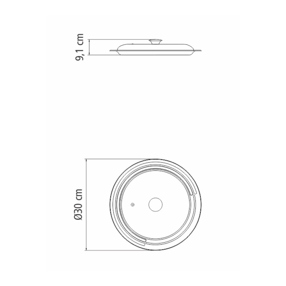 Tramontina Cosmos 30cm Deep Serving Dish with Lid, Stainless Steel