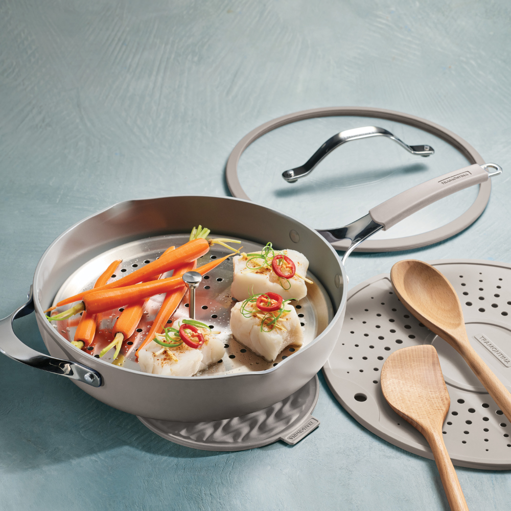 Tramontina All-In-One Plus 30cm 7 Pcs Wok Pan Set, Ceramic/Induction/Aluminium