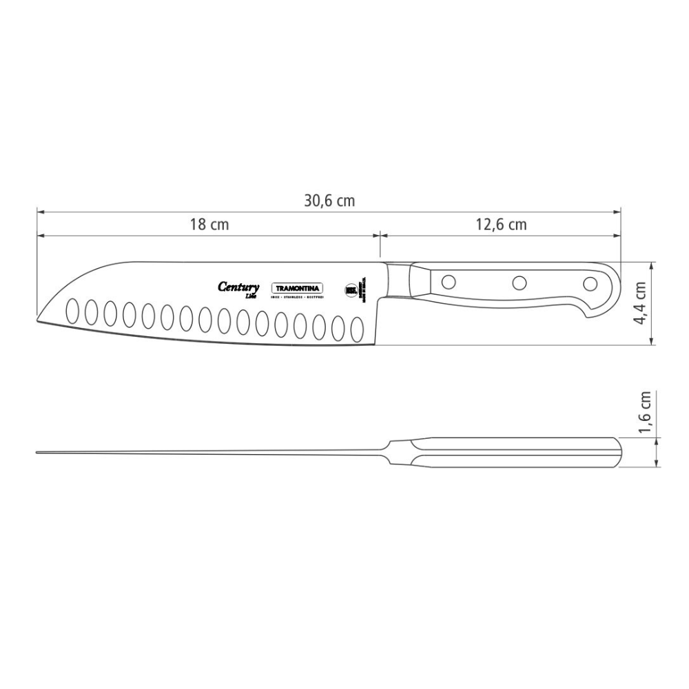 Tramontina Century 7" Santoku Knife, Stainless Steel