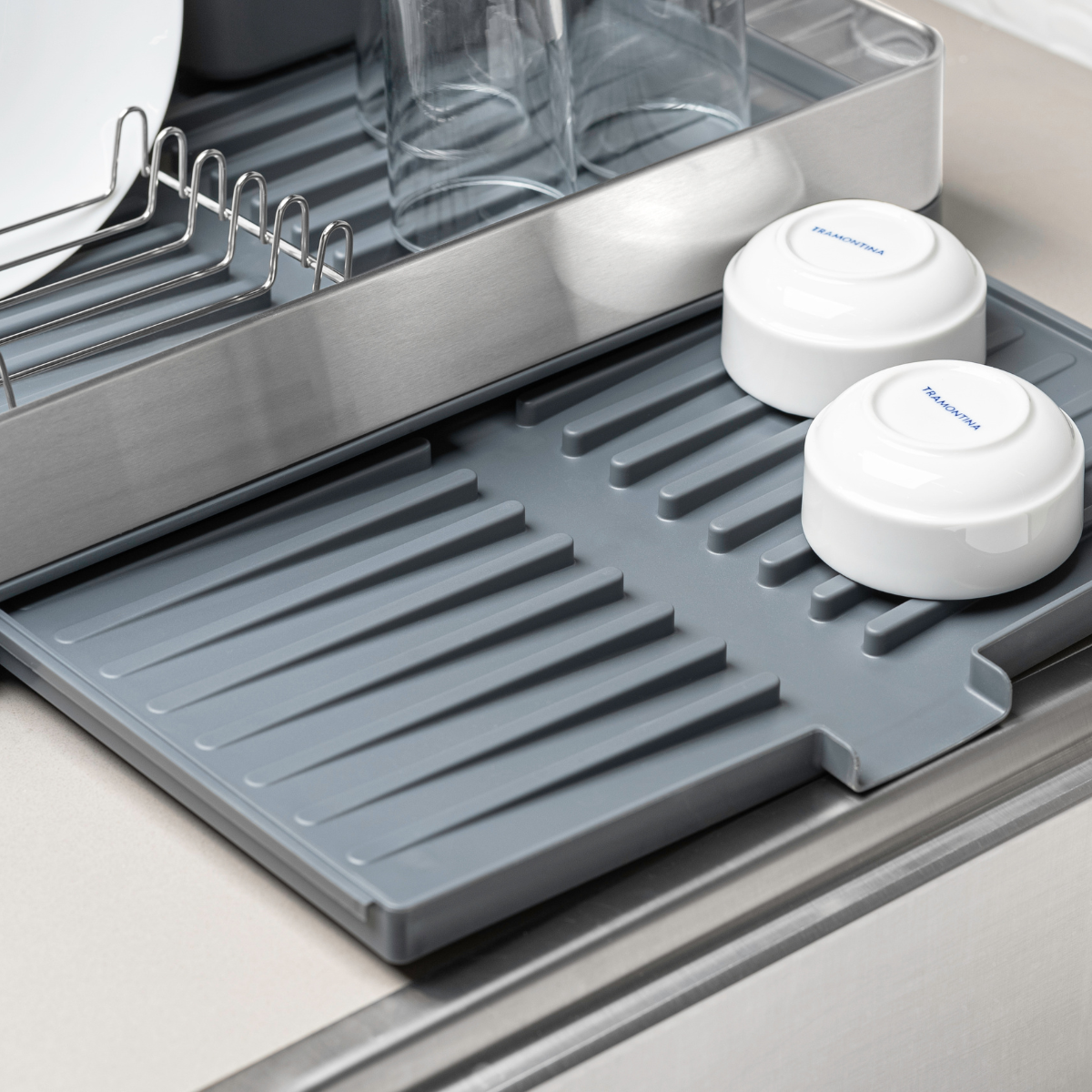 Tramontina Expandable Dish Rack, Stainless Steel/Polypropylene