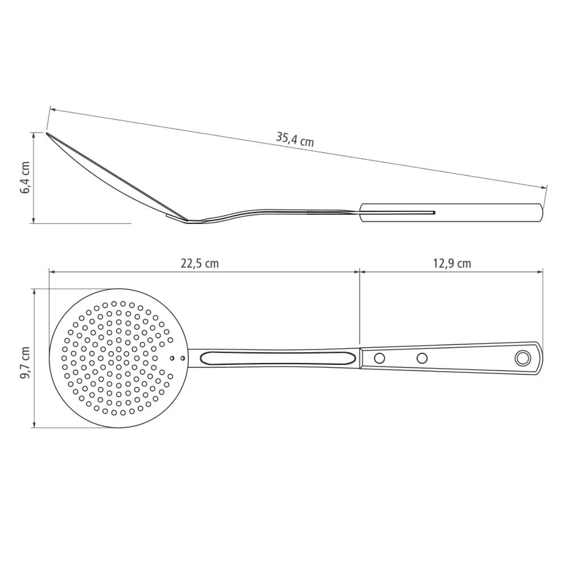 Tramontina Polywood Skimmer, Stainless Steel