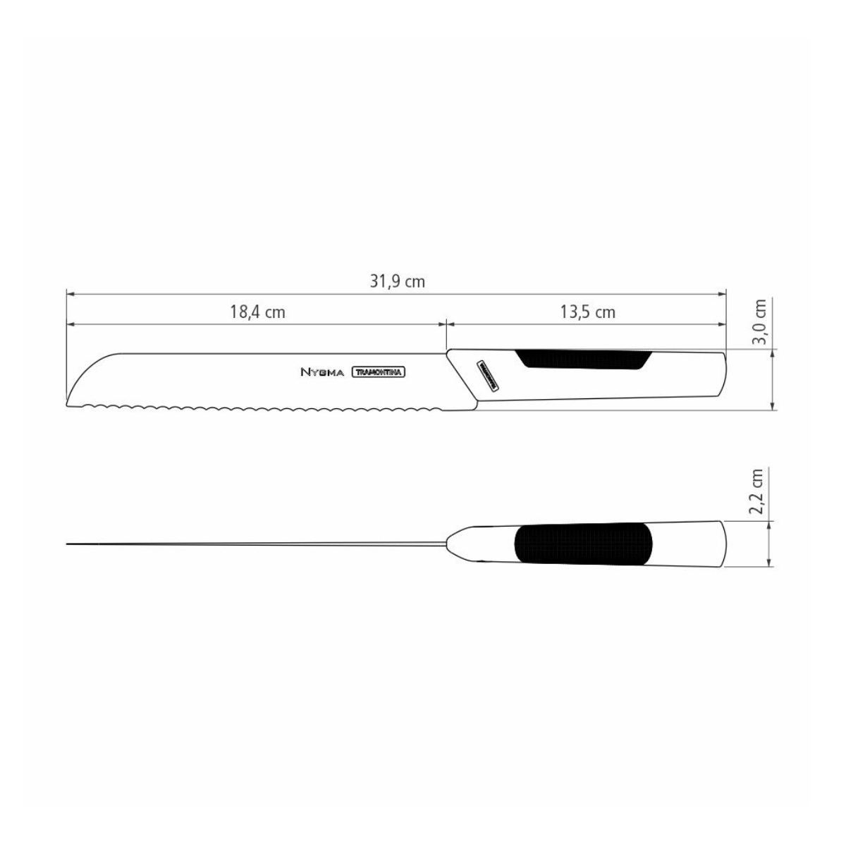 Tramontina Nygma 8" Bread Knife, Stainless Steel