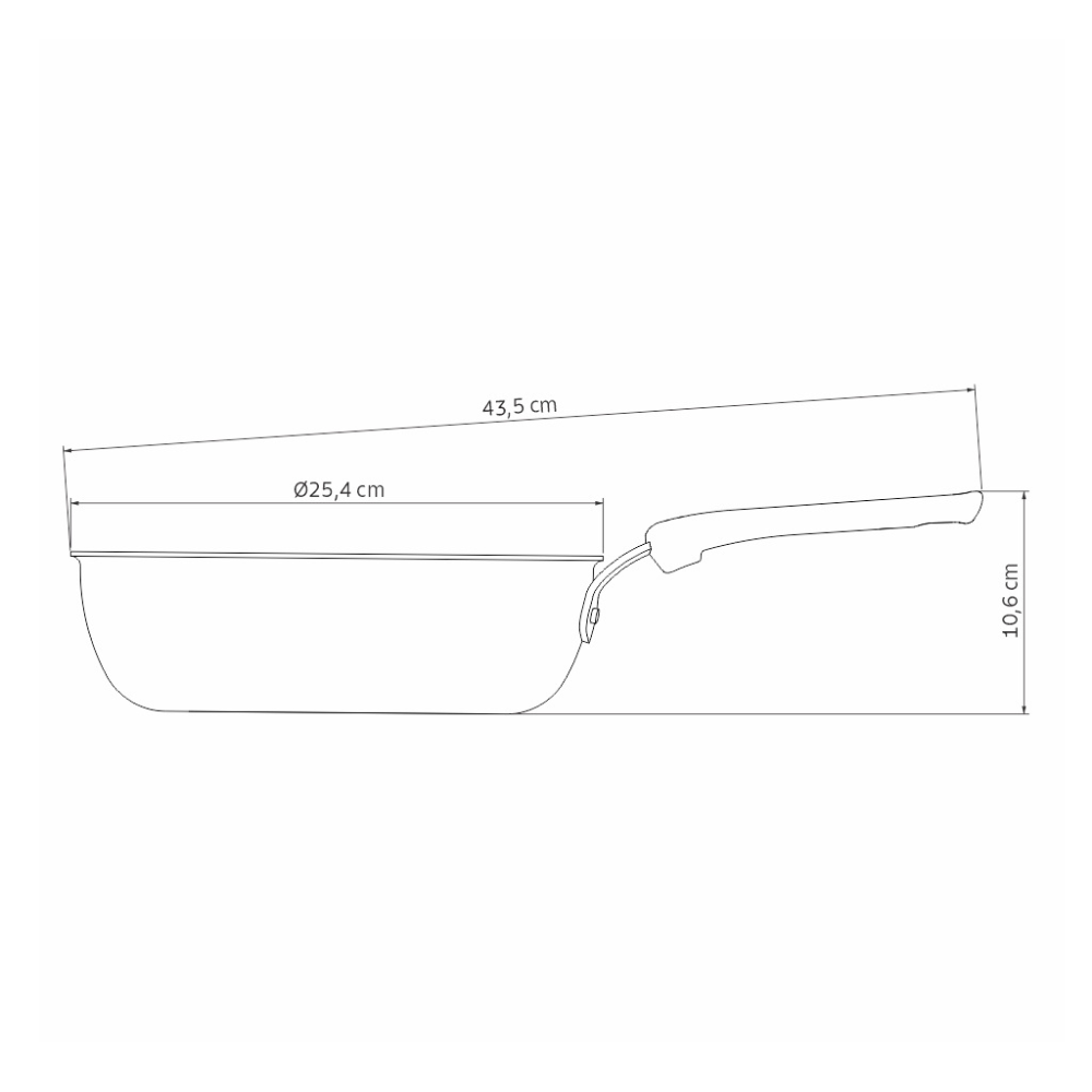 Tramontina Tunis 24cm Deep Frying Pan, Ceramic, Non-stick, Induction