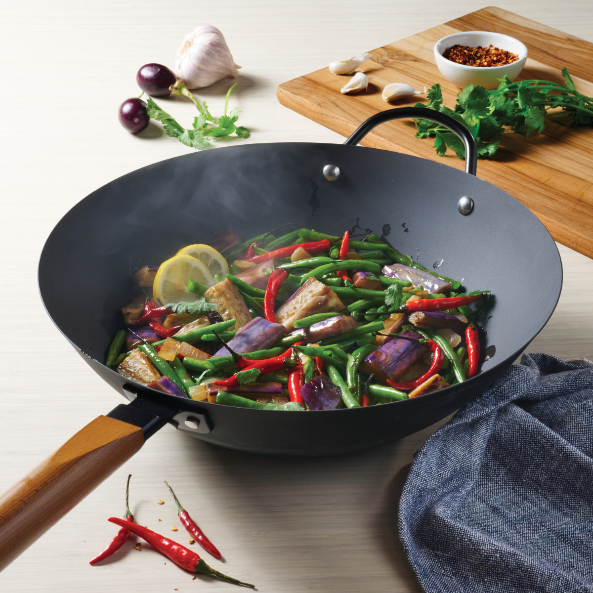 Tramontina 36cm Carbon Steel Wok