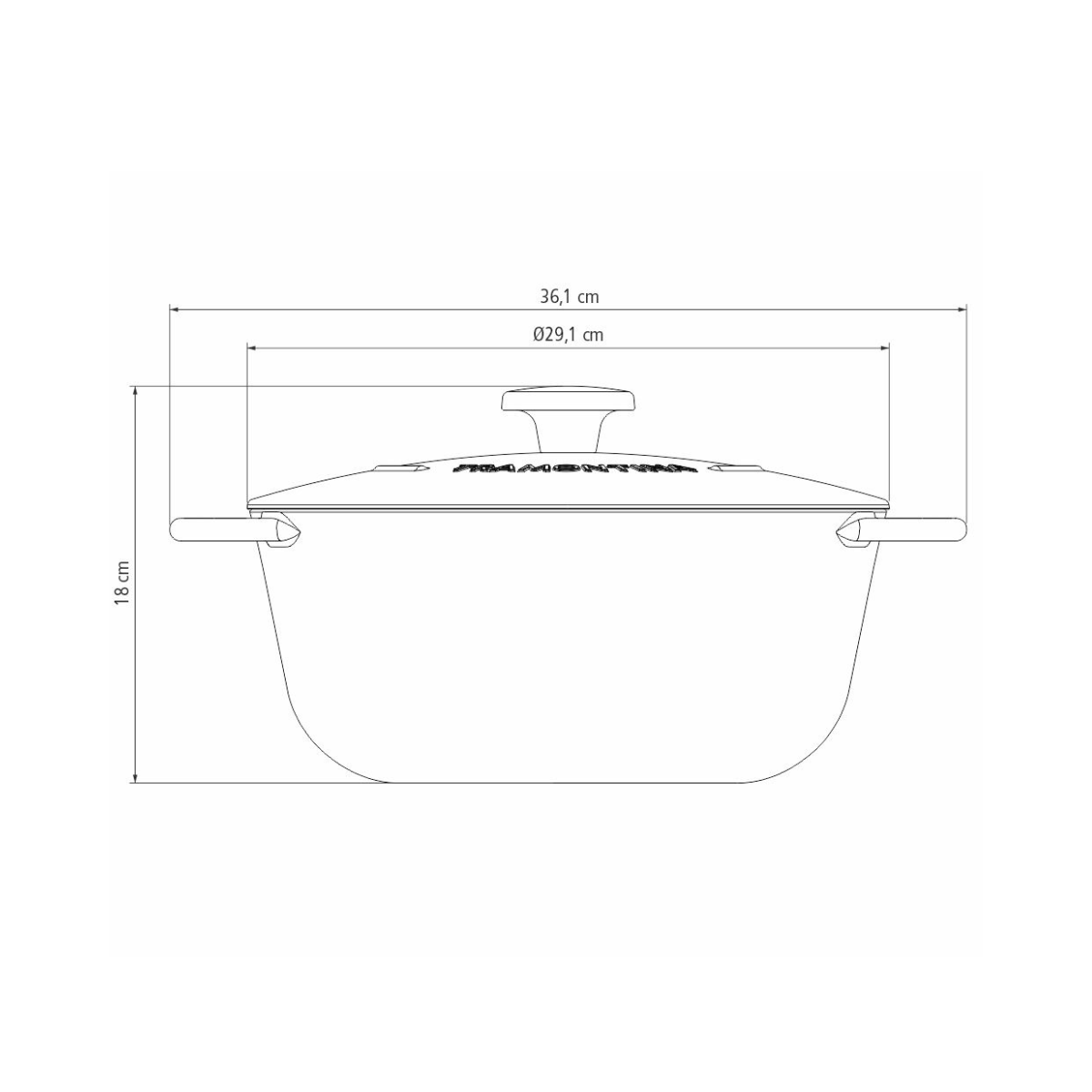 Tramontina Trento 28cm Iron Casserole With Lid, Enameled Cast Iron, Induction