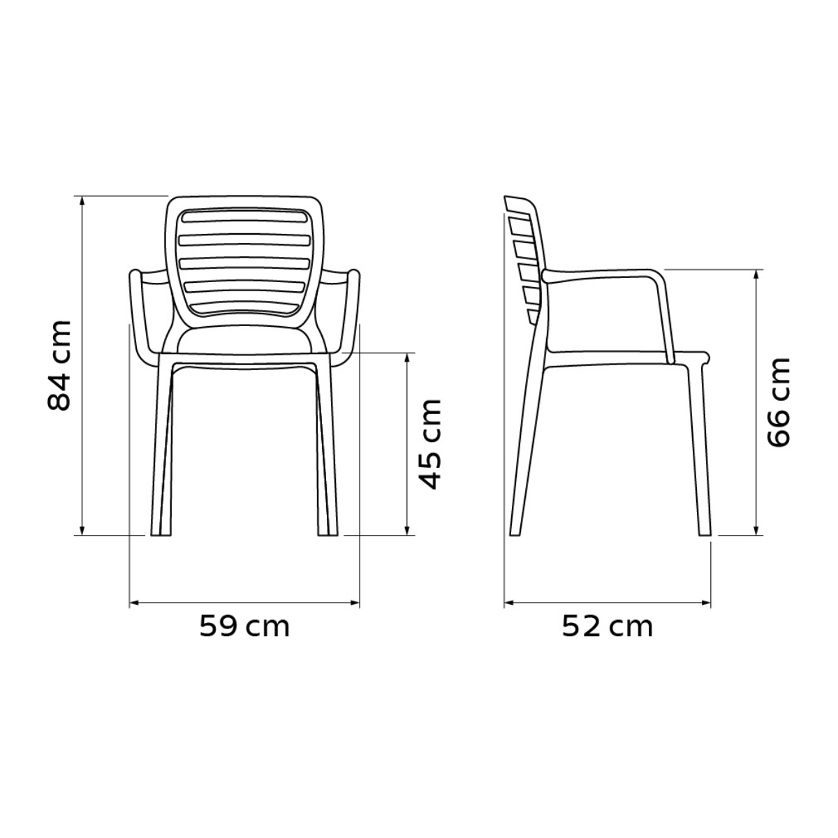 Tramontina Summa Sofia Armchair with Horizontal Backrest