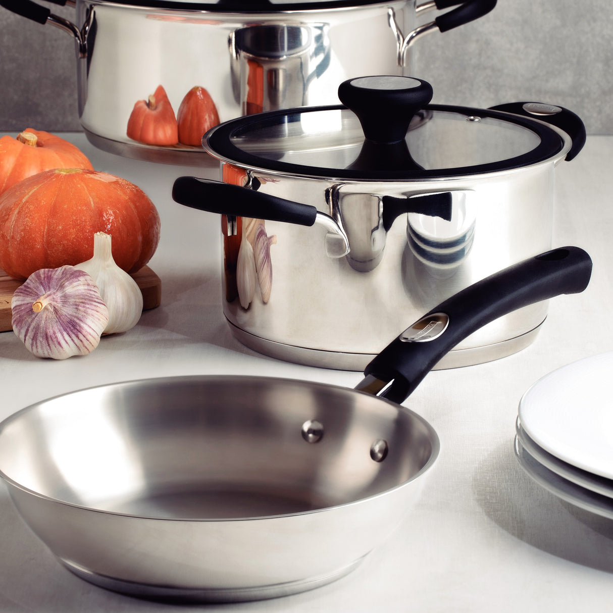 Tramontina Solar Silicone 20cm Frying Pan, 18/10 Stainless Steel, Induction