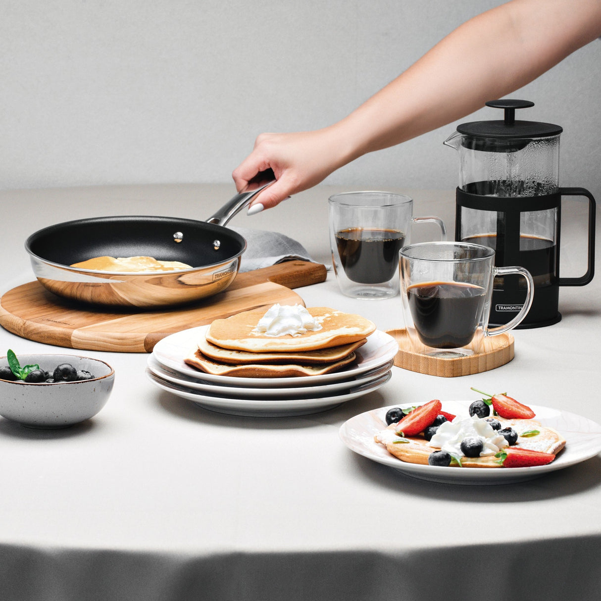 Tramontina Grano Frying Pan, Non-Stick, 18/10 Stainless Steel, Induction