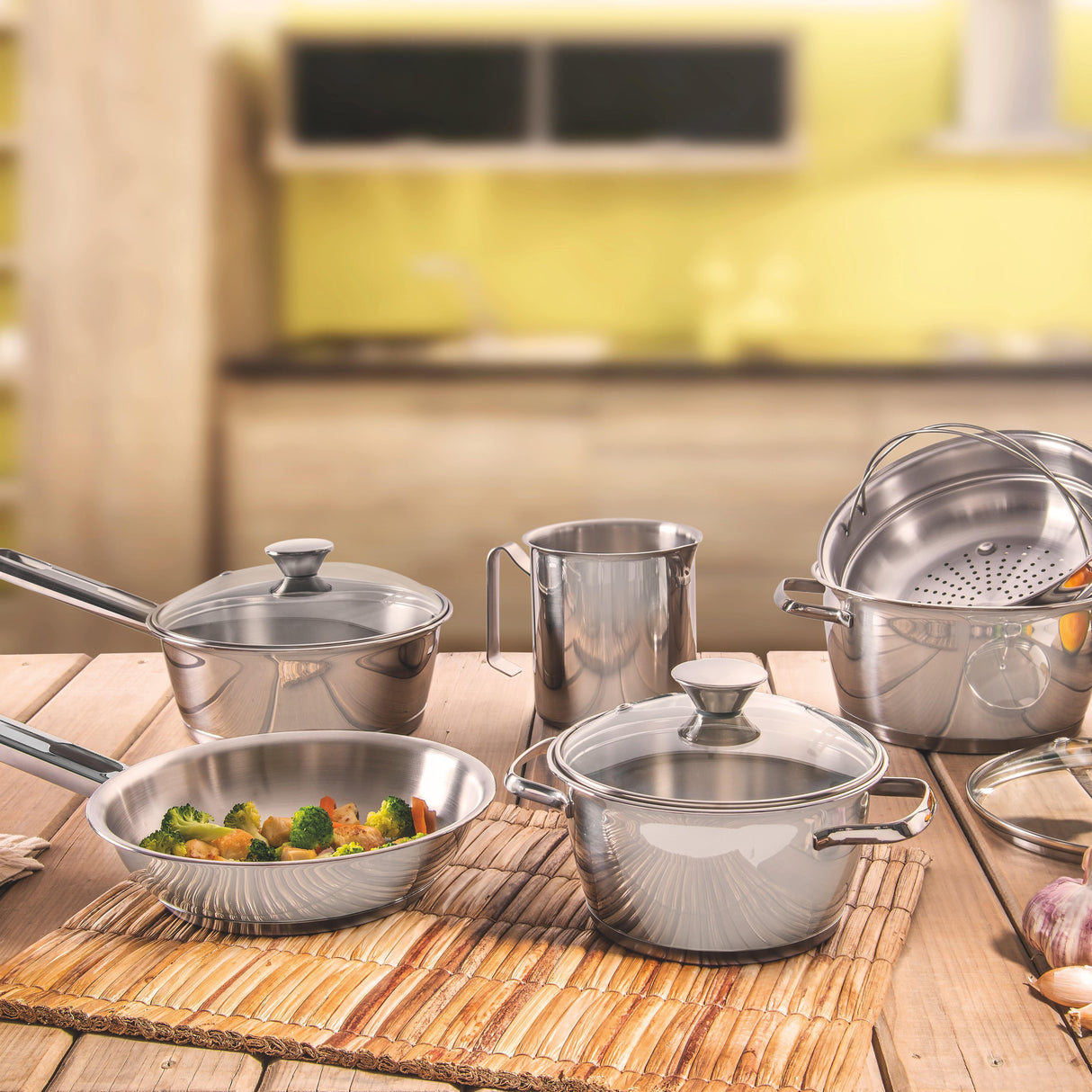 Tramontina Allegra 24cm Casserole with Lid, 18/10 Stainless Steel, Induction