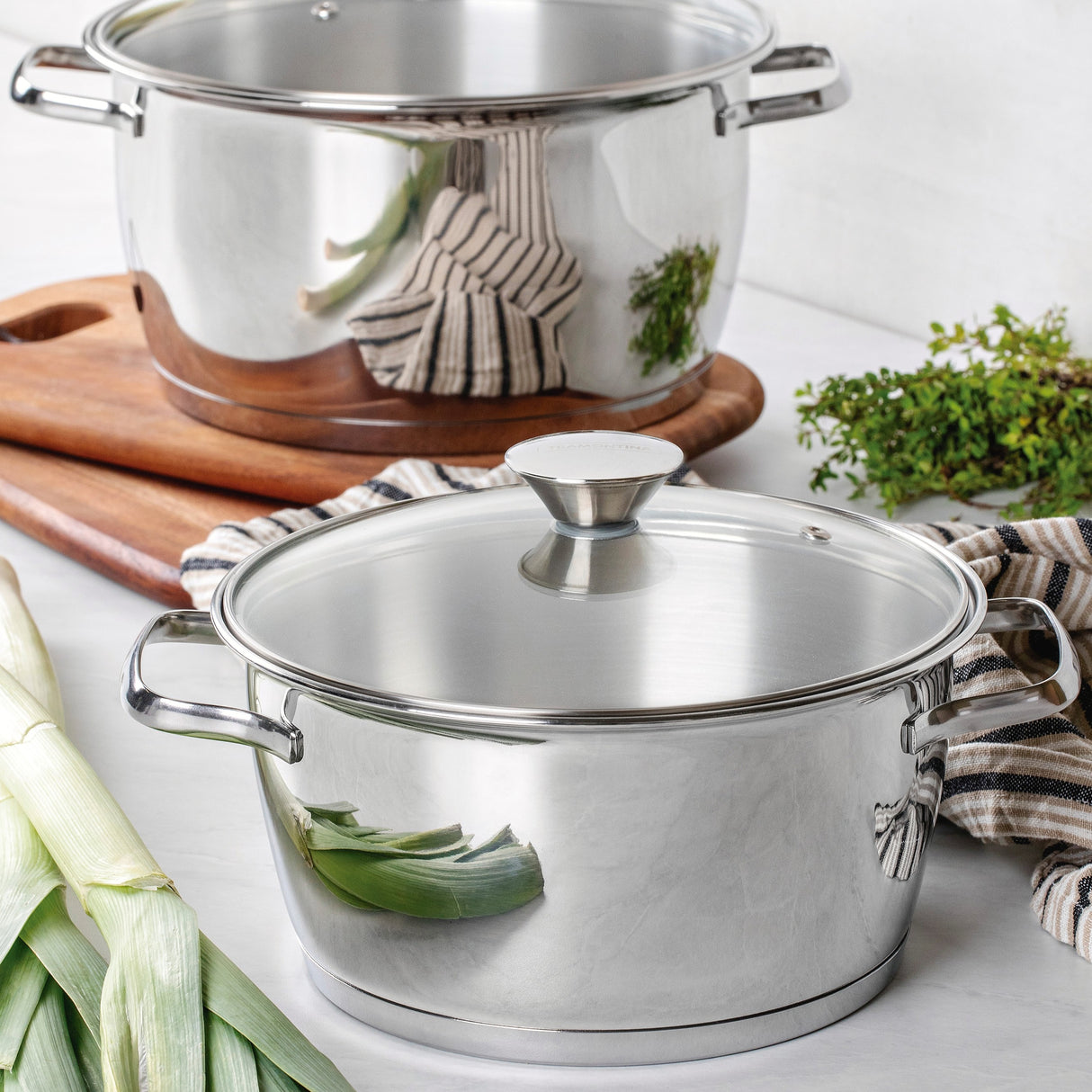 Tramontina Allegra 24cm Casserole with Lid, 18/10 Stainless Steel, Induction