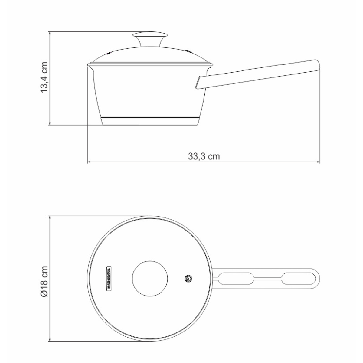 Tramontina Allegra Sauce Pan with Lid, 18/10 Stainless Steel, Induction