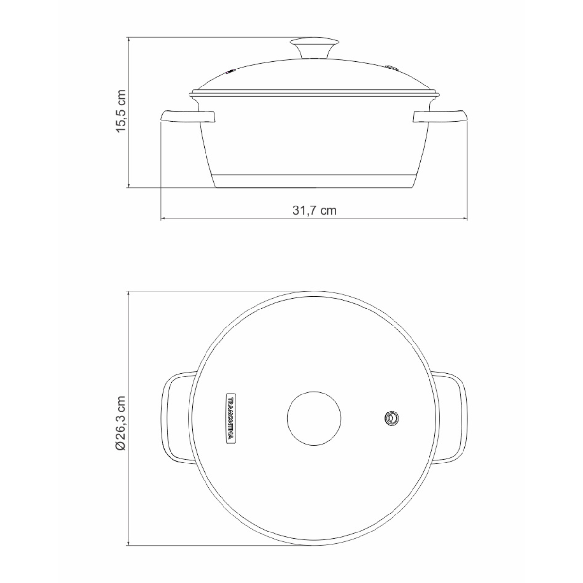 Tramontina Allegra 24cm Casserole with Lid, 18/10 Stainless Steel, Induction