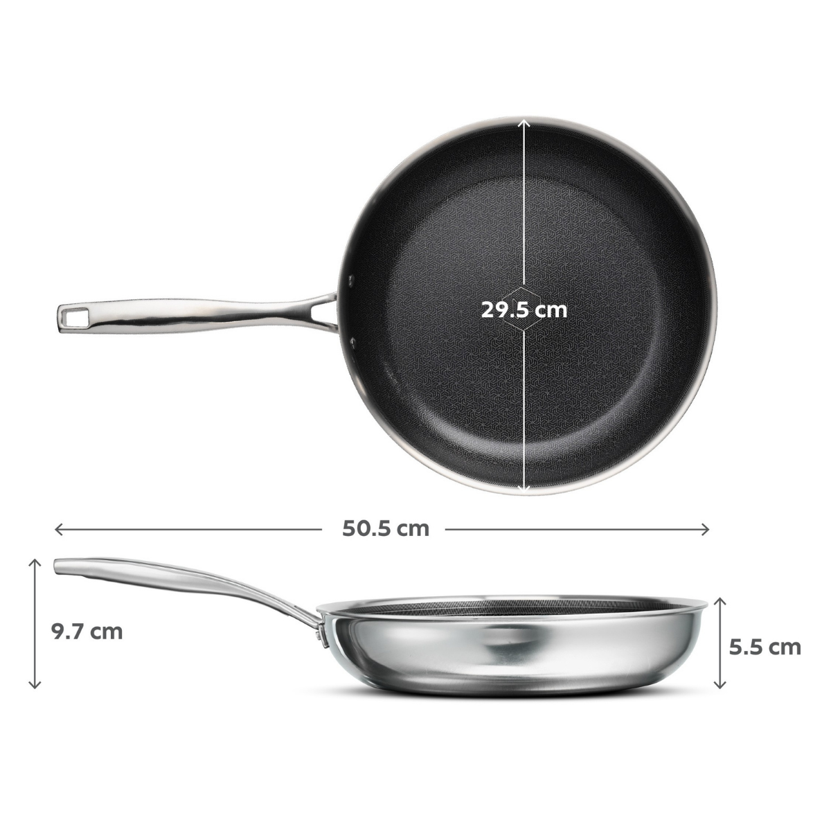 Tramontina Tektile 24/28cm Frying Pan, 18/10 Stainless Steel, Induction, Ceramic