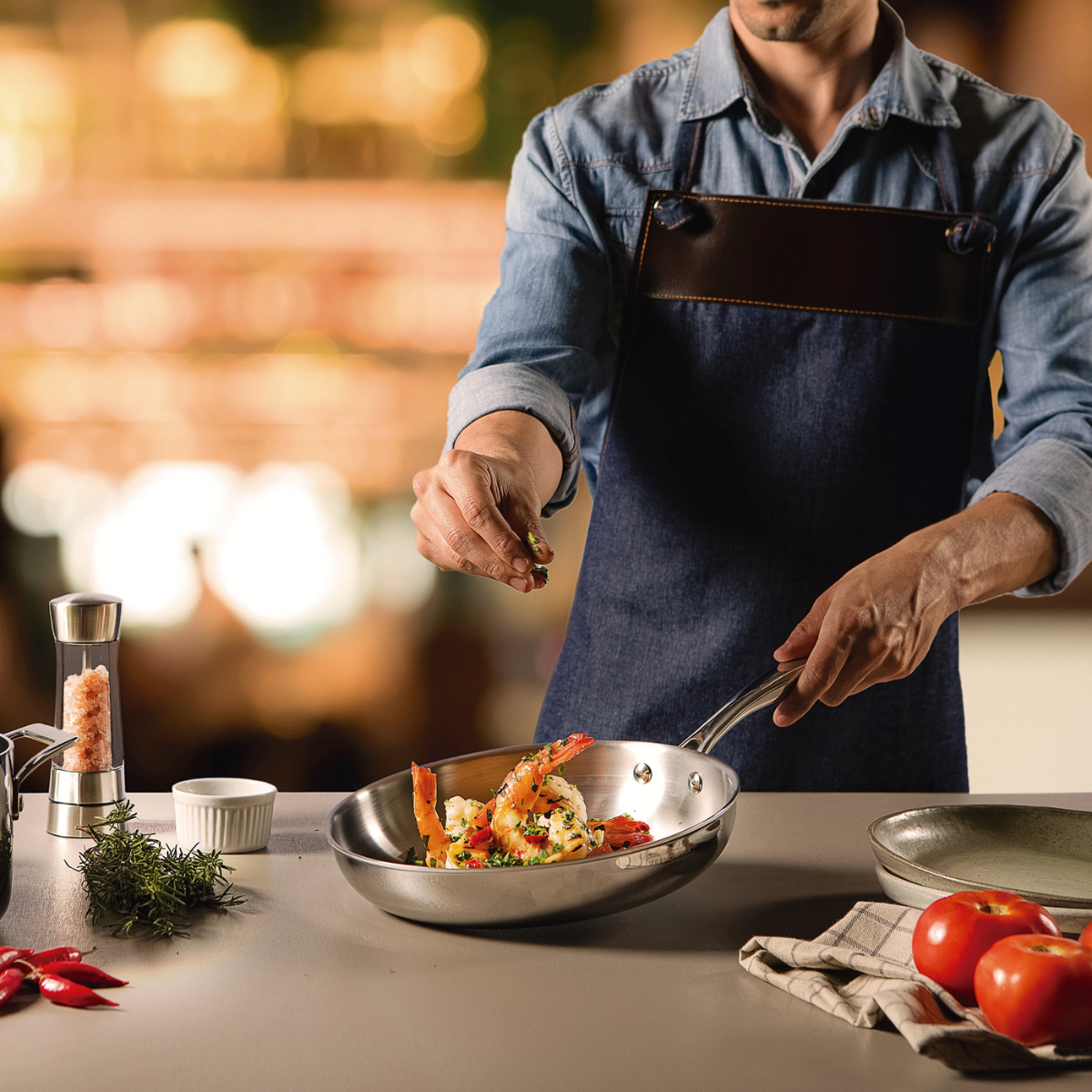 Tramontina Grano Frying Pan, 18/10 Stainless Steel, Induction