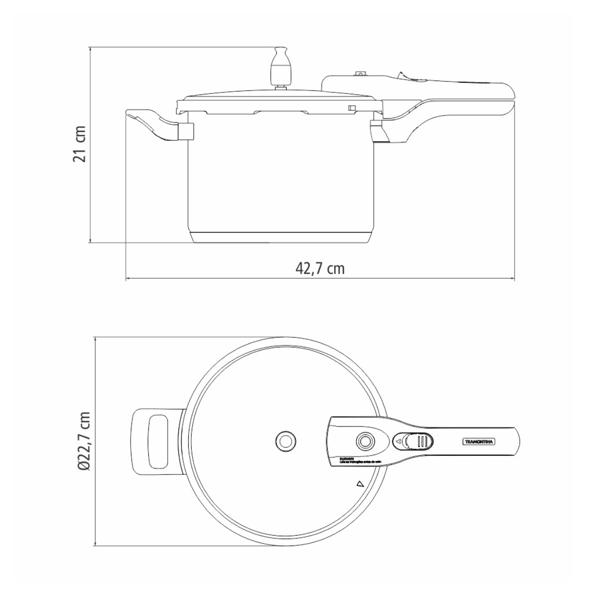Tramontina Brava Pressure Cooker, 18/10 Stainless Steel, Induction