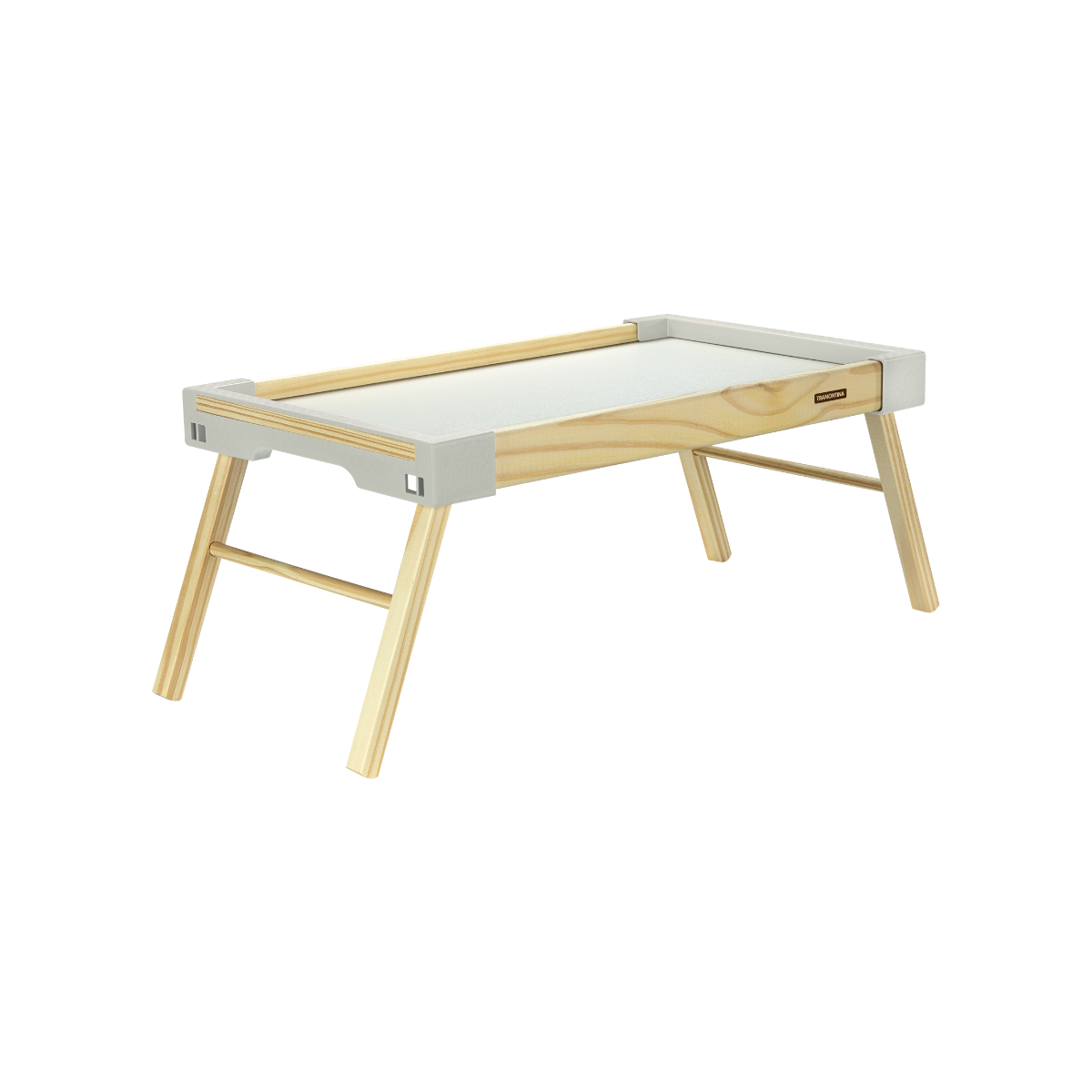Tramontina Serving Tray in Solid Wood and Folding Feet, Bed tray