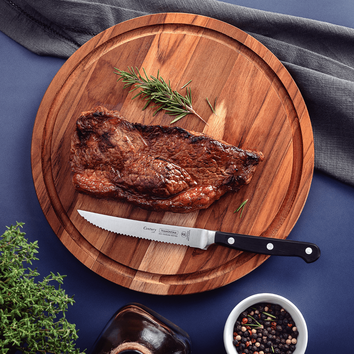 Tramontina Century Knife Block Set, 6 Pcs, Stainless Steel