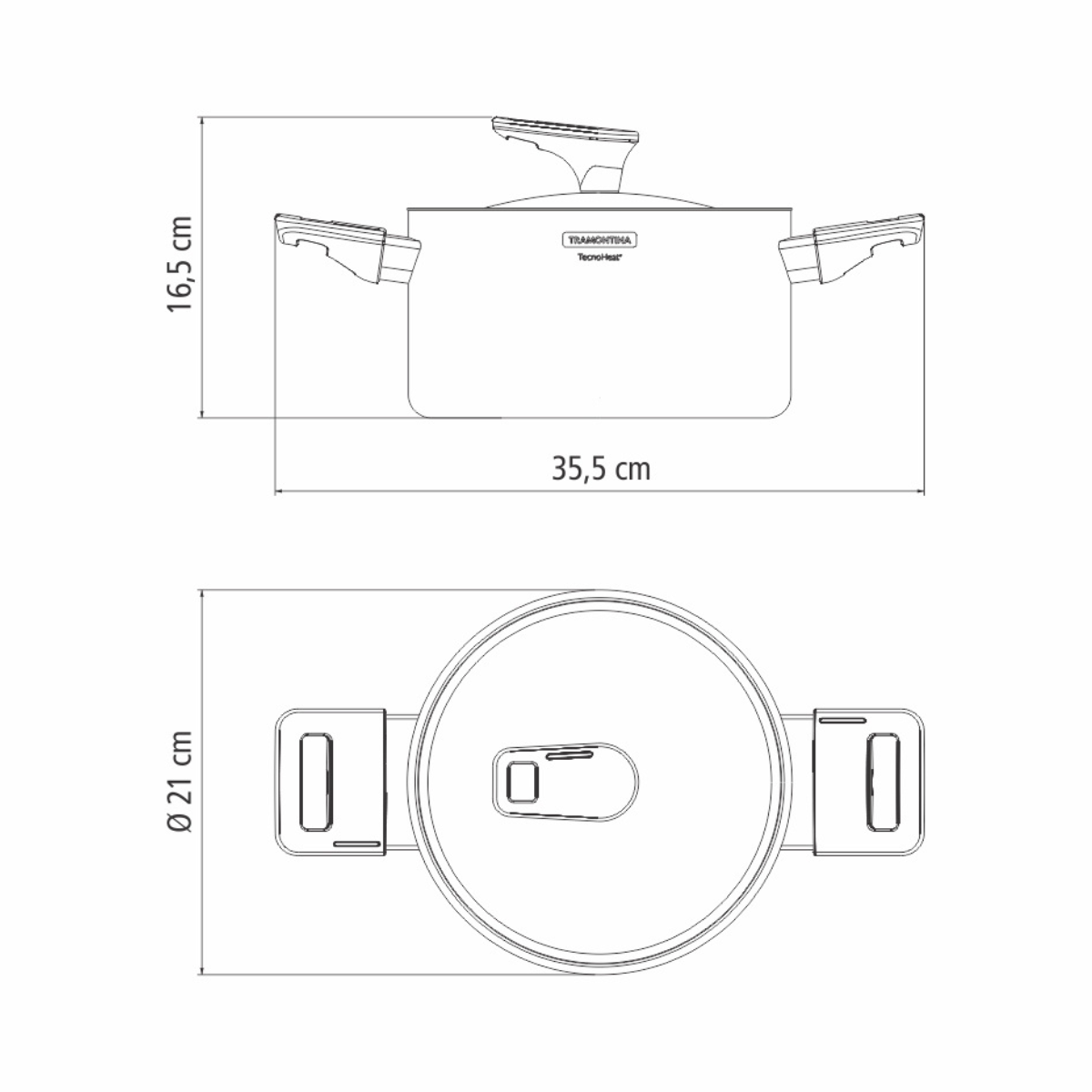 Tramontina Grano Bakelite Casserole, 18/10 Stainless Steel, Induction