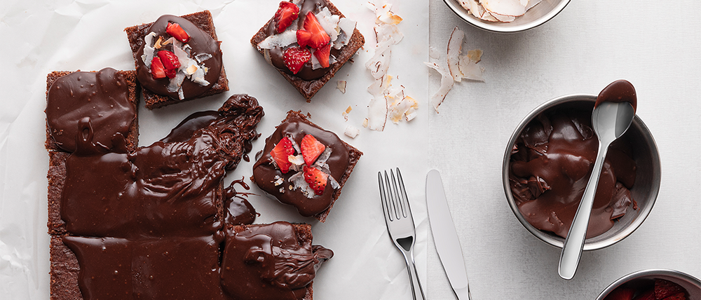 How to make delicious Brownies with strawberries