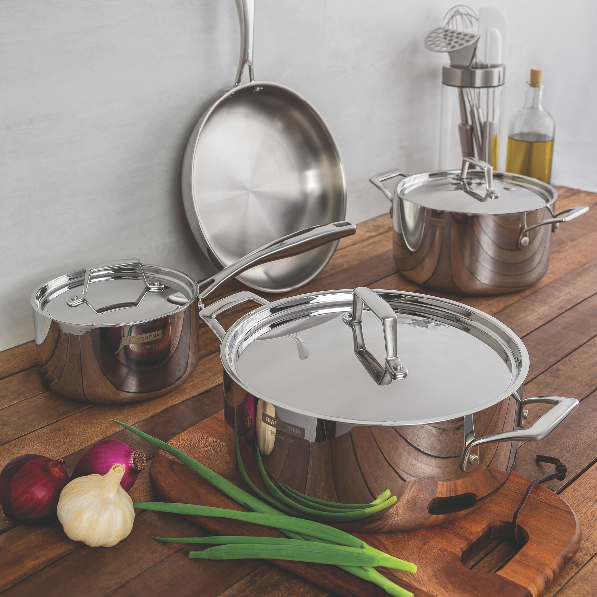 (Pre-Order)Tramontina Grano Frying Pan, 18/10 Stainless Steel, Induction
