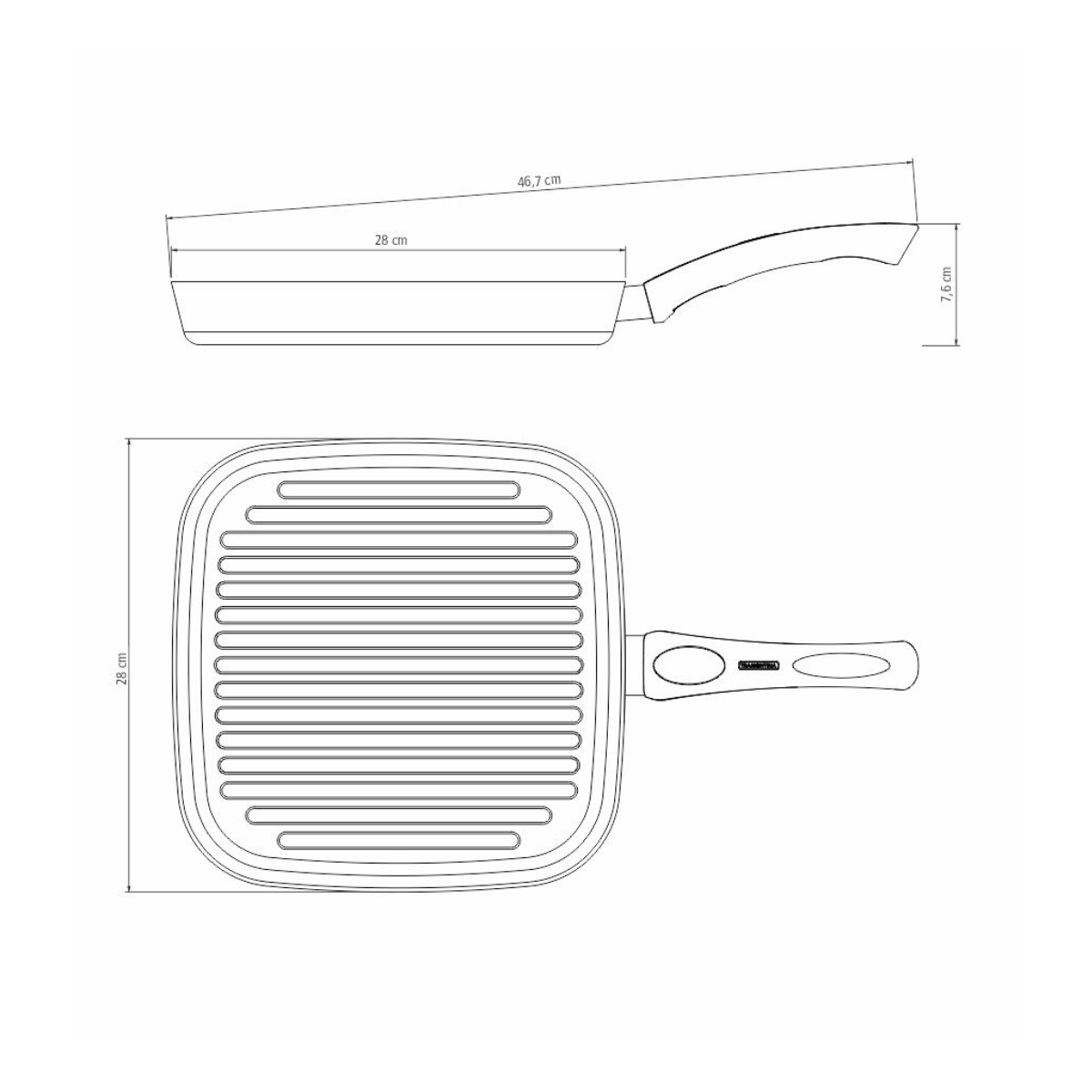 Tramontina Paris 28cm Skillet Grill, Non-Stick