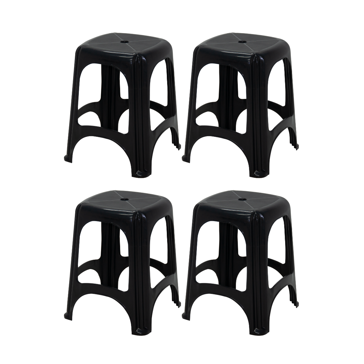 Tramontina Basic Niterói Stool, Plastic/Stackable, Bundle of 4