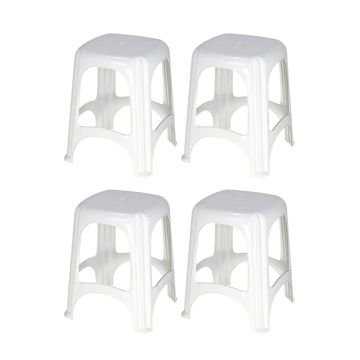 Tramontina Basic Niterói Stool, Plastic/Stackable, Bundle of 4