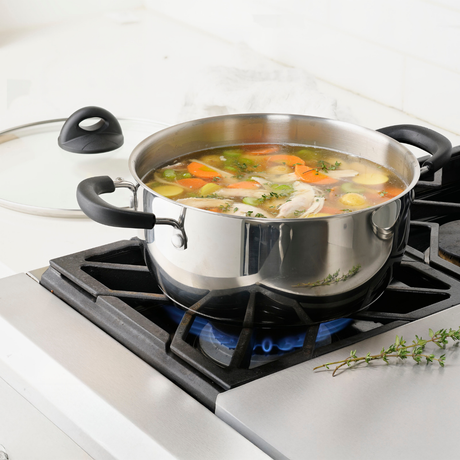 Tramontina Everyday 24cm Casserole, 18/10 Stainless Steel/Induction