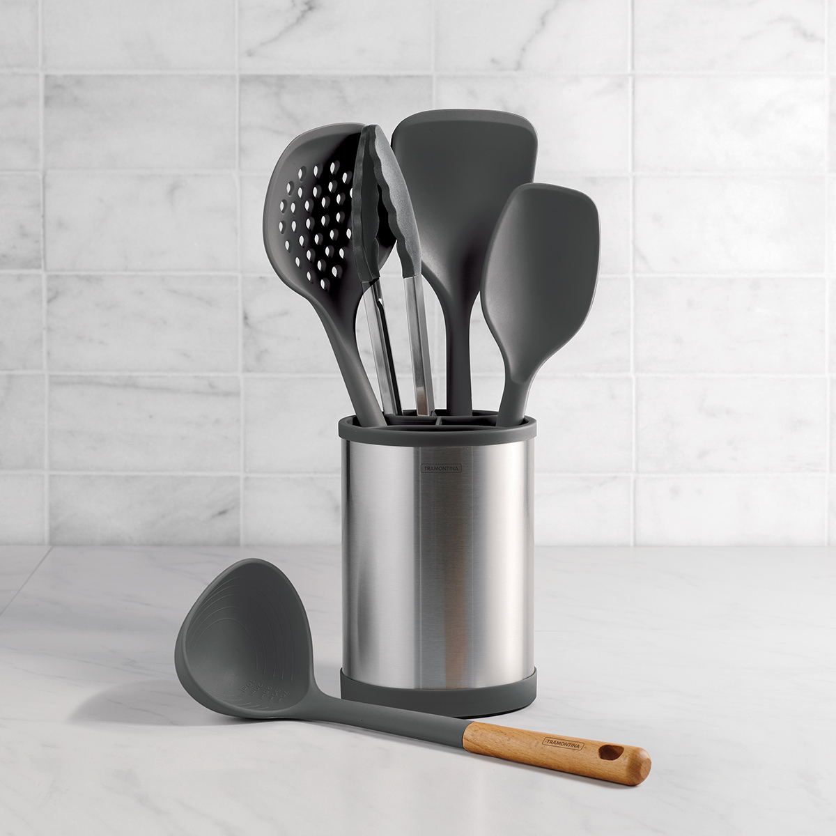 Tramontina Everyday 6 Pcs Silicone Utensils Set with Rotating Holder
