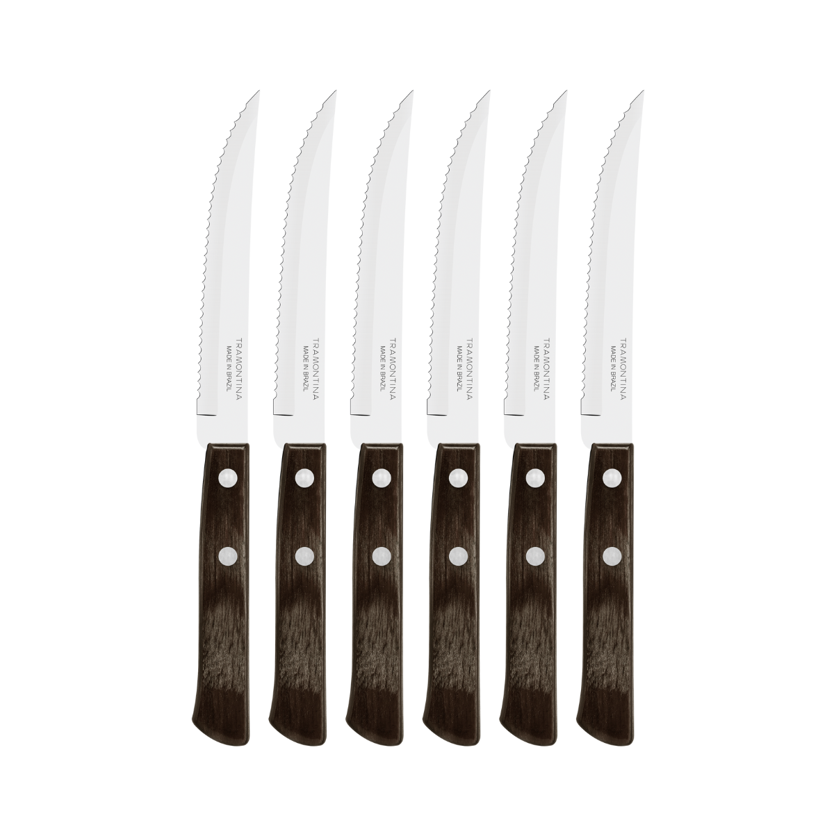 Tramontina Polywood Steak Knives Set, 6 Pcs, Stainless Steel